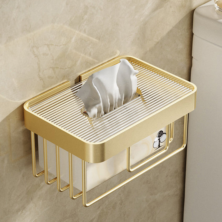 Lisslune | Modern Bathroom Accessory Set made of Gold Metal and Acrylic Bath Accessory Set