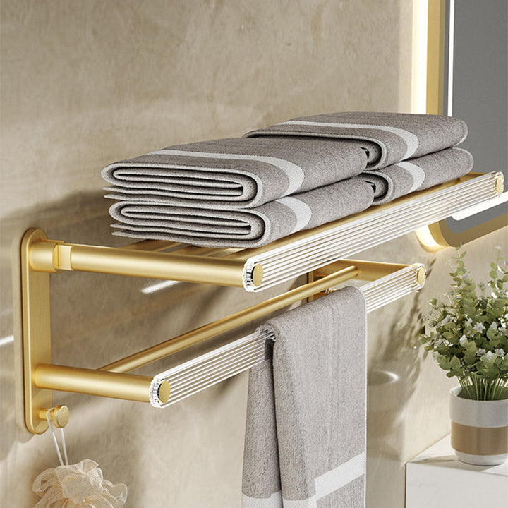 Lisslune | Modern Bathroom Accessory Set made of Gold Metal and Acrylic Bath Accessory Set