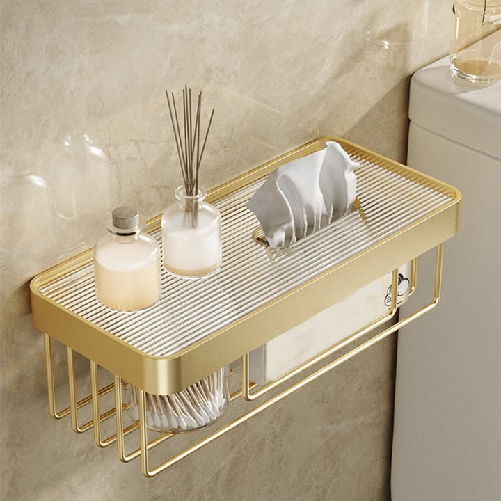 Lisslune | Modern Bathroom Accessory Set made of Gold Metal and Acrylic Bath Accessory Set