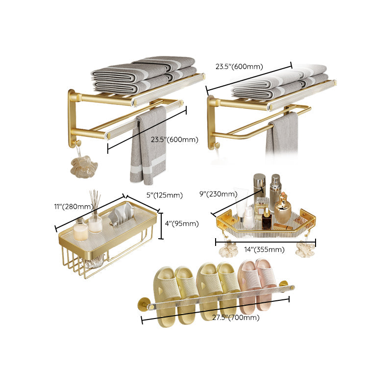 Lisslune | Modern Bathroom Accessory Set made of Gold Metal and Acrylic Bath Accessory Set