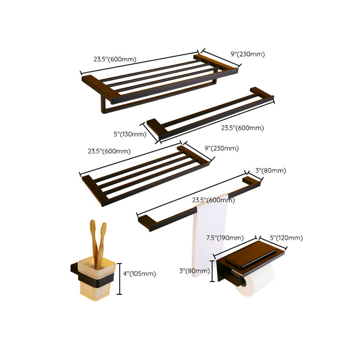 Lisslune | Modern Bathroom Accessories Hardware Set Black Bathroom Accessories Hardware Set