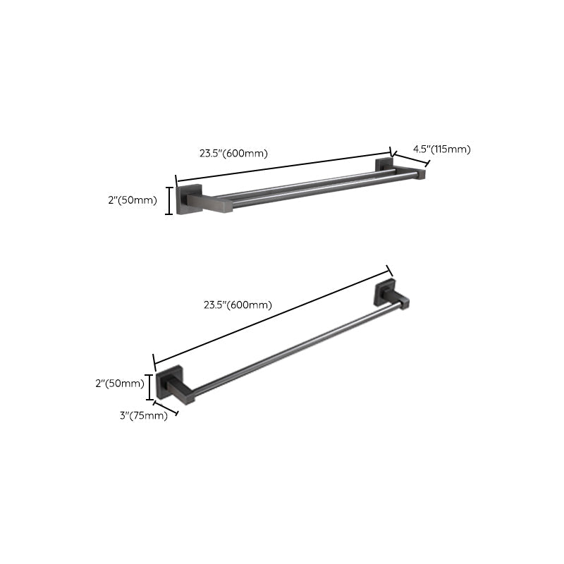 Lisslune | Modern Bathroom Accessories Hardware Set Gray Bathroom Hardware Set