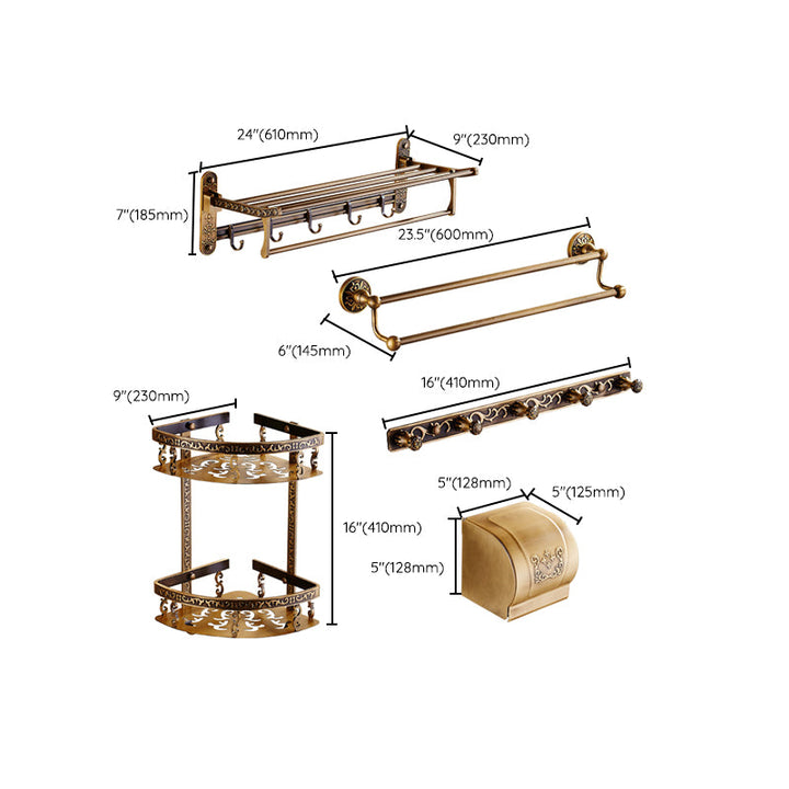 Lisslune | Traditional Bathroom Accessory Hardware Set Brass Bathroom Hardware