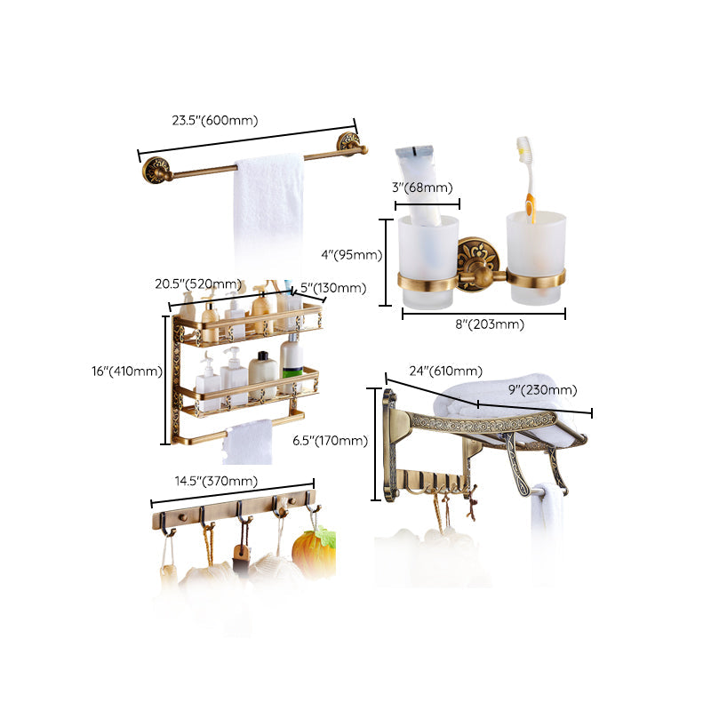 Lisslune | Traditional Bathroom Accessory Hardware Set Brass Bathroom Hardware