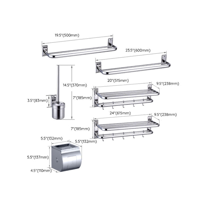 Lisslune | Silver Contemporary Bathroom Accessories As Individual Piece Or As Set