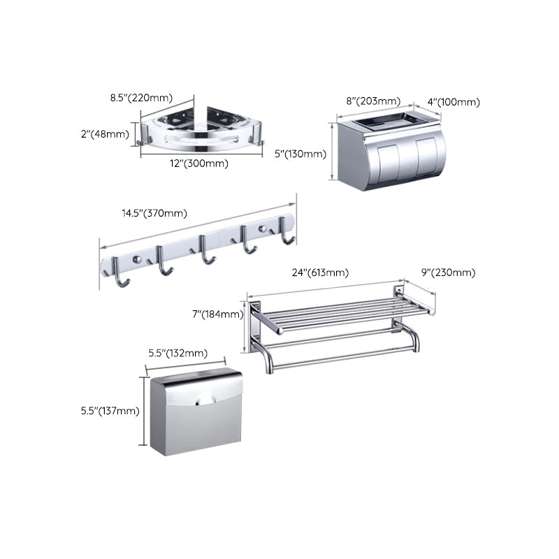 Lisslune | Silver Contemporary Bathroom Accessories As Individual Piece Or As Set
