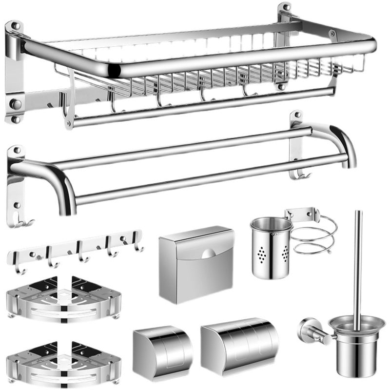 Lisslune | Modern Bathroom Accessories Hardware Set Silver Bathroom Hardware