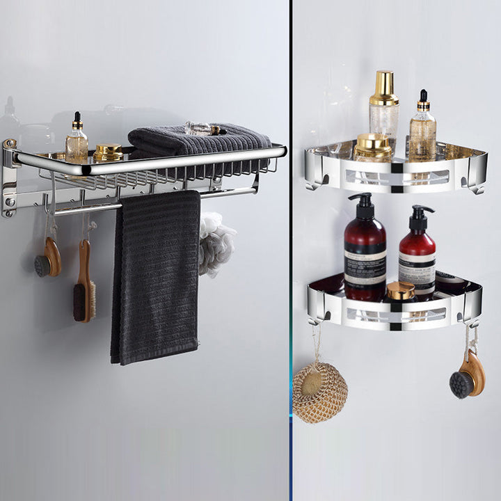 Lisslune | Modern Bathroom Accessories Hardware Set Silver Bathroom Hardware