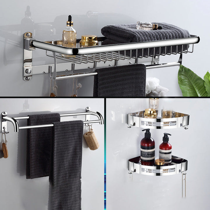 Lisslune | Modern Bathroom Accessories Hardware Set Silver Bathroom Hardware
