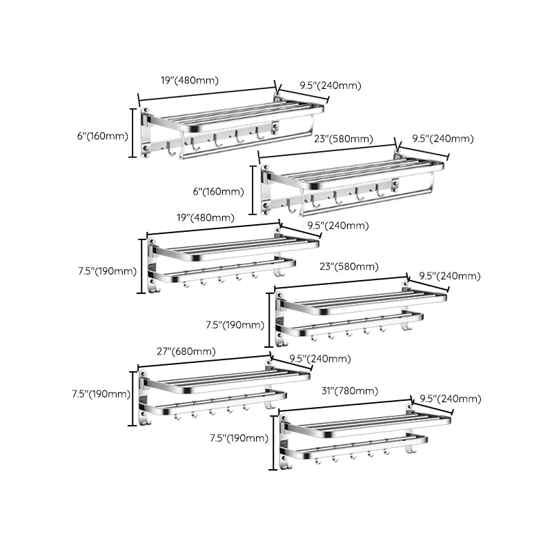 Lisslune | Modern Bathroom Accessories Hardware Set Silver Bathroom Hardware