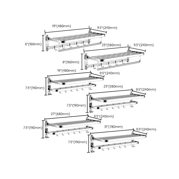 Lisslune | Modern Bathroom Accessories Hardware Set Silver Bathroom Hardware