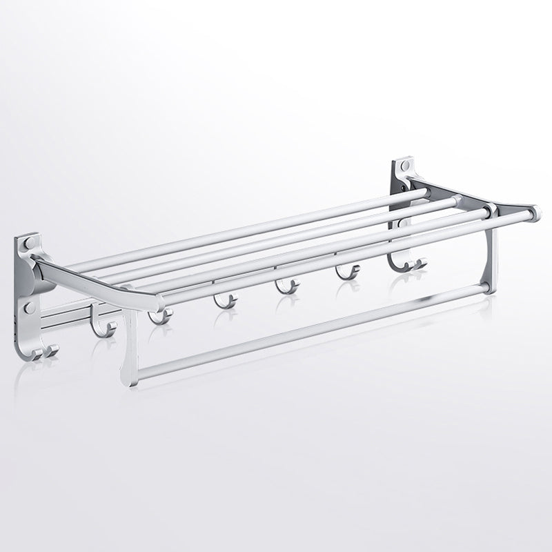 Lisslune | Contemporary silver metal bathroom accessory set with towel holder