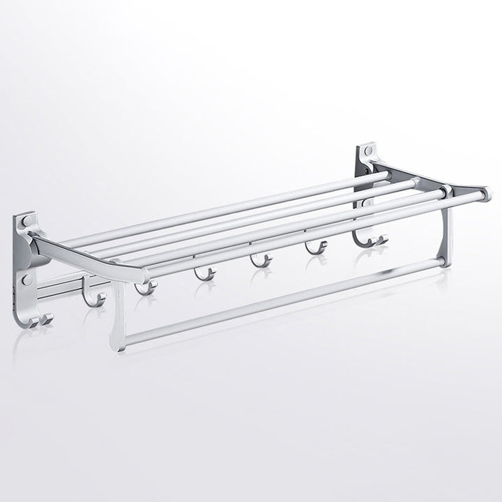 Lisslune | Contemporary silver metal bathroom accessory set with towel holder