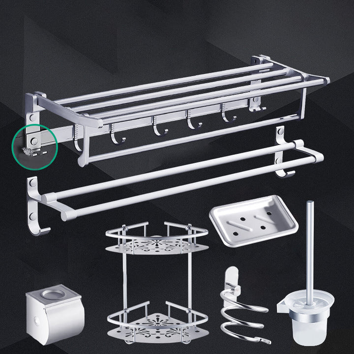 Lisslune | Contemporary Metal Bathroom Accessories Hardware Set with Bathroom Shelf