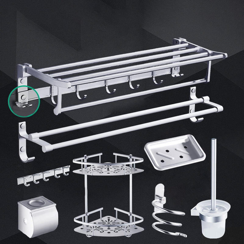 Lisslune | Contemporary Metal Bathroom Accessories Hardware Set with Bathroom Shelf