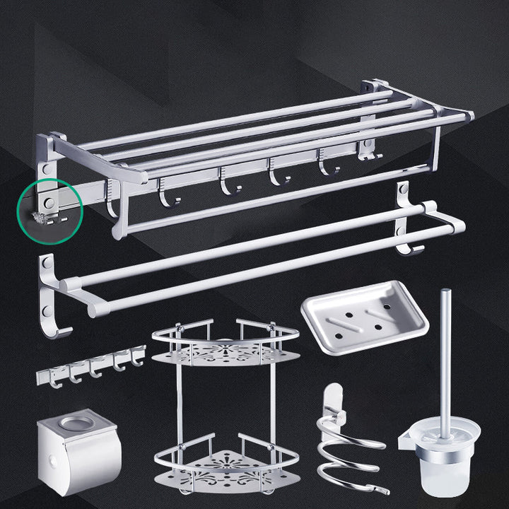 Lisslune | Contemporary Metal Bathroom Accessories Hardware Set with Bathroom Shelf