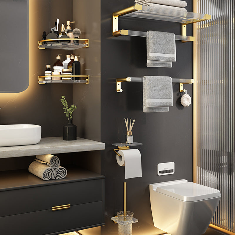 Lisslune | 6-piece bathroom accessory set made of gold-colored metal bathroom hardware set