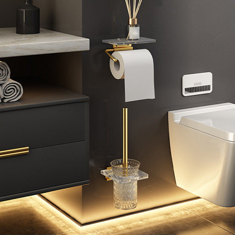 Lisslune | 6-piece bathroom accessory set made of gold-colored metal bathroom hardware set