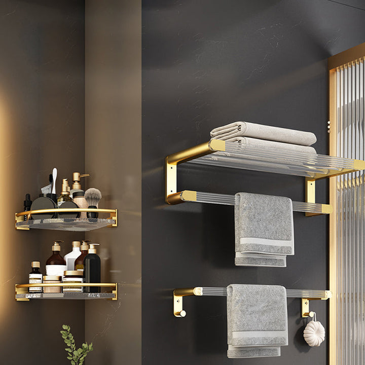 Lisslune | 6-piece bathroom accessory set made of gold-colored metal bathroom hardware set