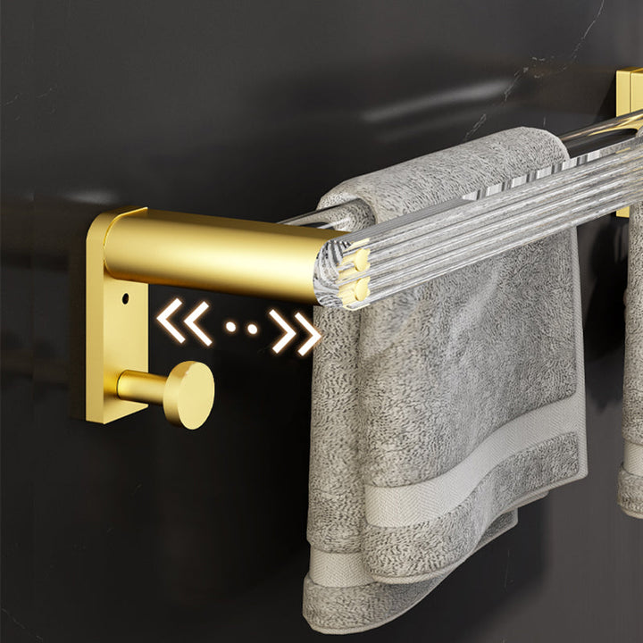 Lisslune | 6-piece bathroom accessory set made of gold-colored metal bathroom hardware set