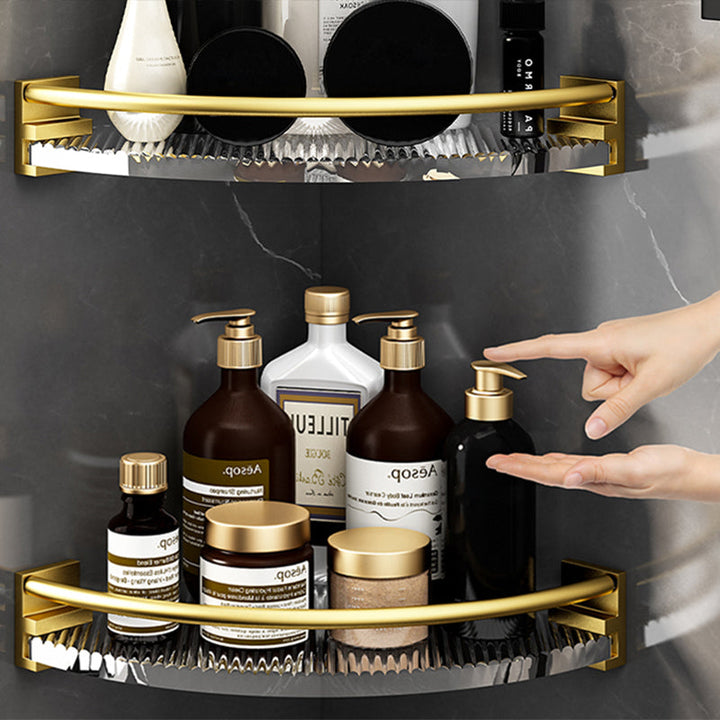 Lisslune | 6-piece bathroom accessory set made of gold-colored metal bathroom hardware set
