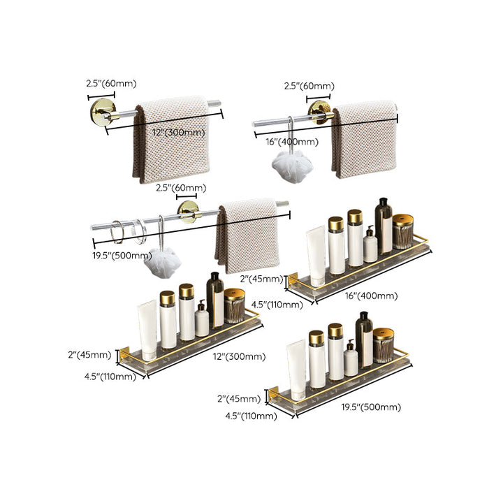 Lisslune | 6-piece bathroom accessory set made of gold-colored metal bathroom hardware set