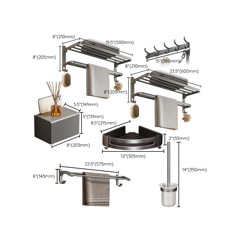 Lisslune | Modern Bathroom Accessories Hardware Set Gray Bathroom Accessories