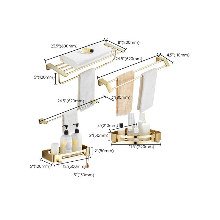Lisslune | Modern Bathroom Accessory Mounting Kit Gold Bathroom Hardware