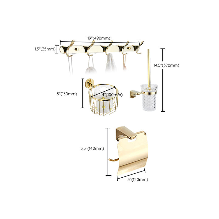 Lisslune | Modern Bathroom Accessory Mounting Kit Gold Bathroom Hardware