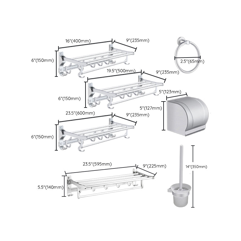 Lisslune | Modern Bathroom Accessories Hardware Set Silver Bathroom Accessories Kit