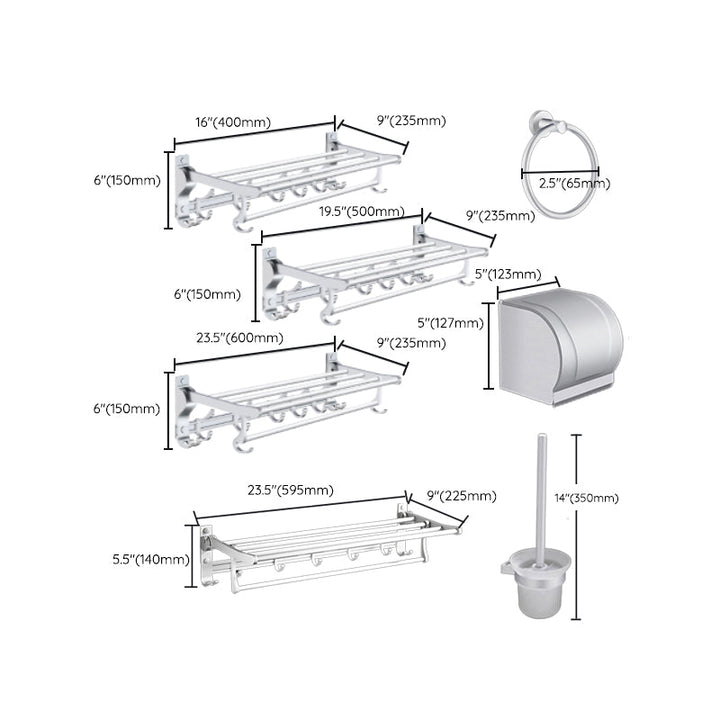 Lisslune | Modern Bathroom Accessories Hardware Set Silver Bathroom Accessories Kit