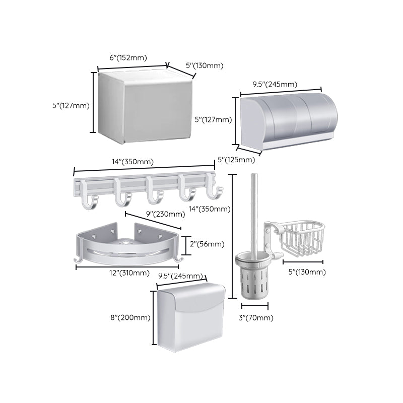 Lisslune | Modern Bathroom Accessories Hardware Set Silver Bathroom Accessories Kit