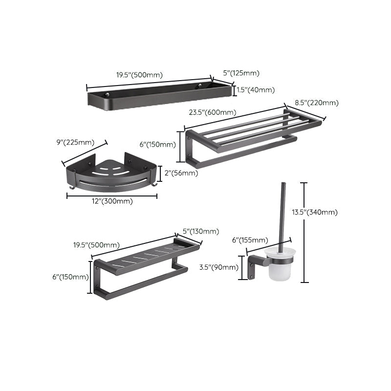 Lisslune | Gray Bathroom Accessory Set Modern Bathroom Accessories Hardware Set