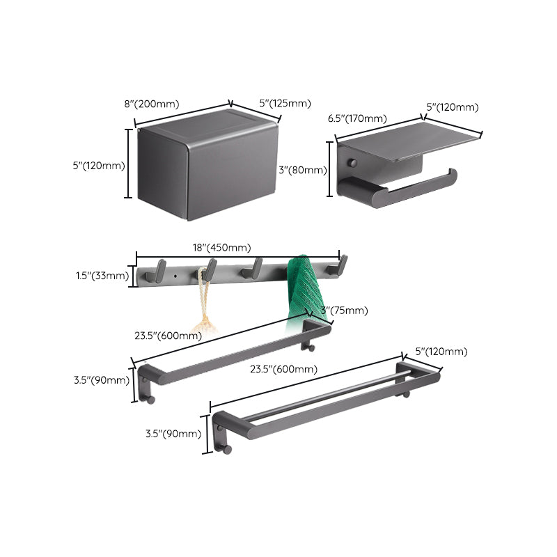Lisslune | Gray Bathroom Accessory Set Modern Bathroom Accessories Hardware Set