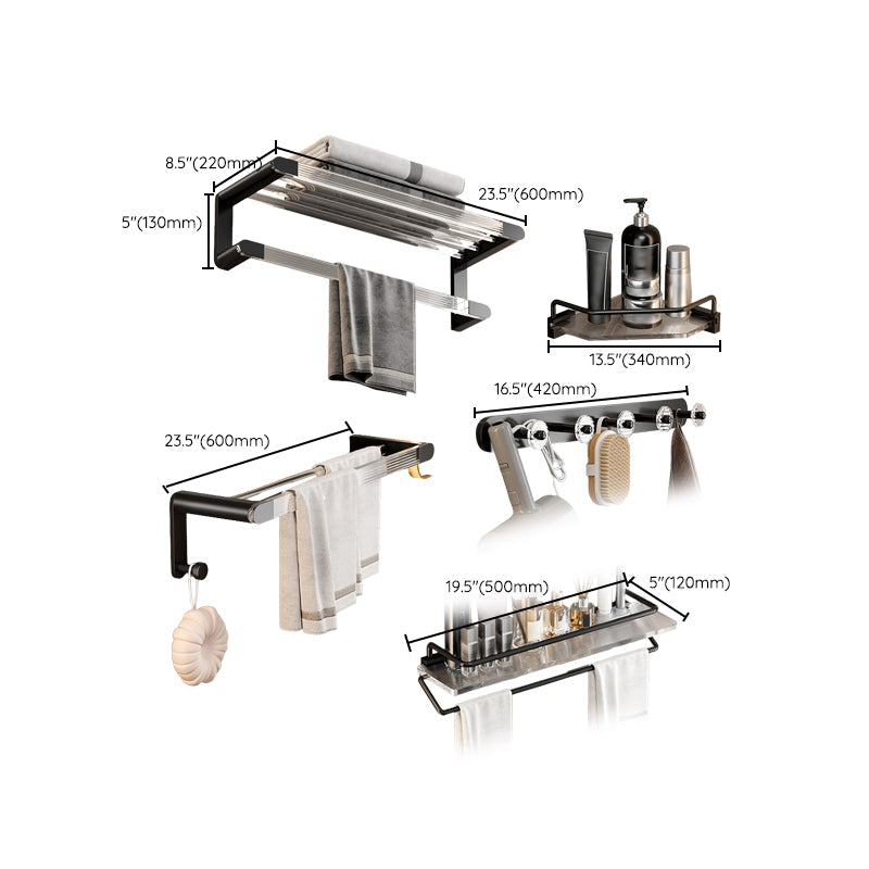 Lisslune | Contemporary Black Metal Bathroom Accessories Single Piece or as a Set