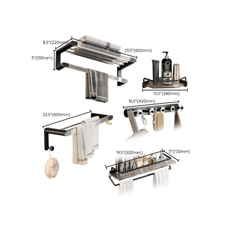 Lisslune | Contemporary Black Metal Bathroom Accessories Single Piece or as a Set