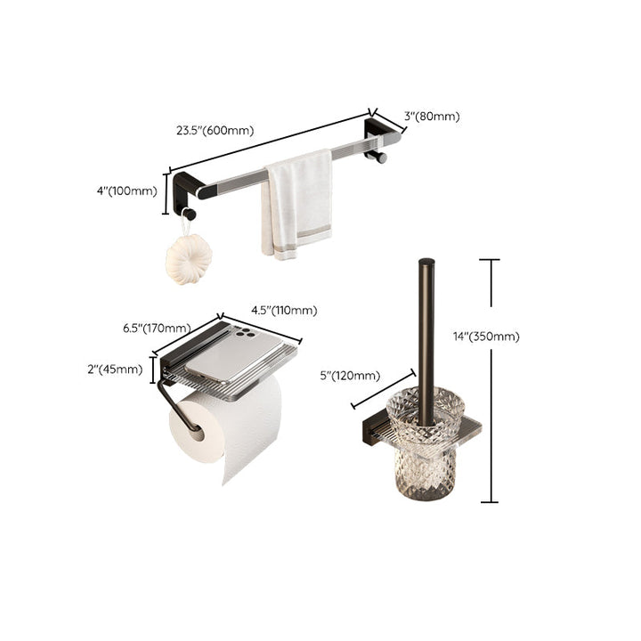 Lisslune | Contemporary Black Metal Bathroom Accessories Single Piece or as a Set