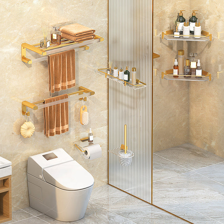 Lisslune | Modern 7-piece Bathroom Accessory Set Metal Bathroom Set in Gold