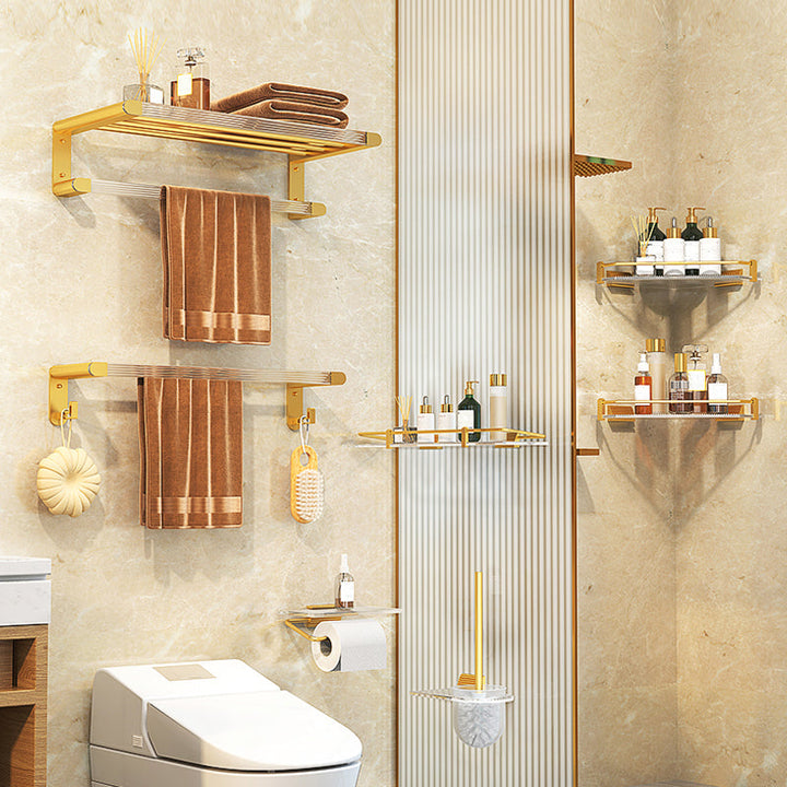 Lisslune | Modern 7-piece Bathroom Accessory Set Metal Bathroom Set in Gold