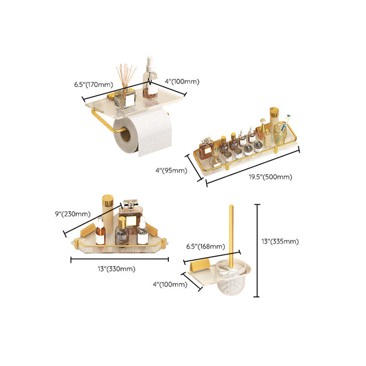 Lisslune | Modern 7-piece Bathroom Accessory Set Metal Bathroom Set in Gold