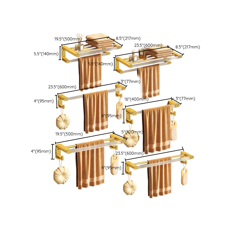 Lisslune | Modern 7-piece Bathroom Accessory Set Metal Bathroom Set in Gold