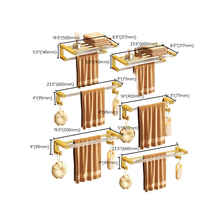Lisslune | Modern 7-piece Bathroom Accessory Set Metal Bathroom Set in Gold