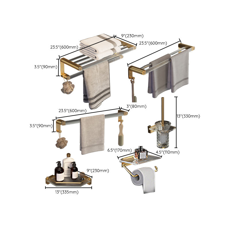 Lisslune | 6-piece Bathroom Set Aluminum and Acrylic Bathroom Accessories Hardware Set