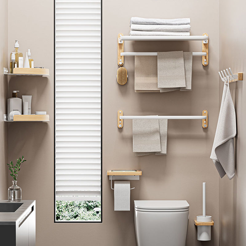 Lisslune | White Metal and Solid Wood Bathroom Accessories Hardware Set