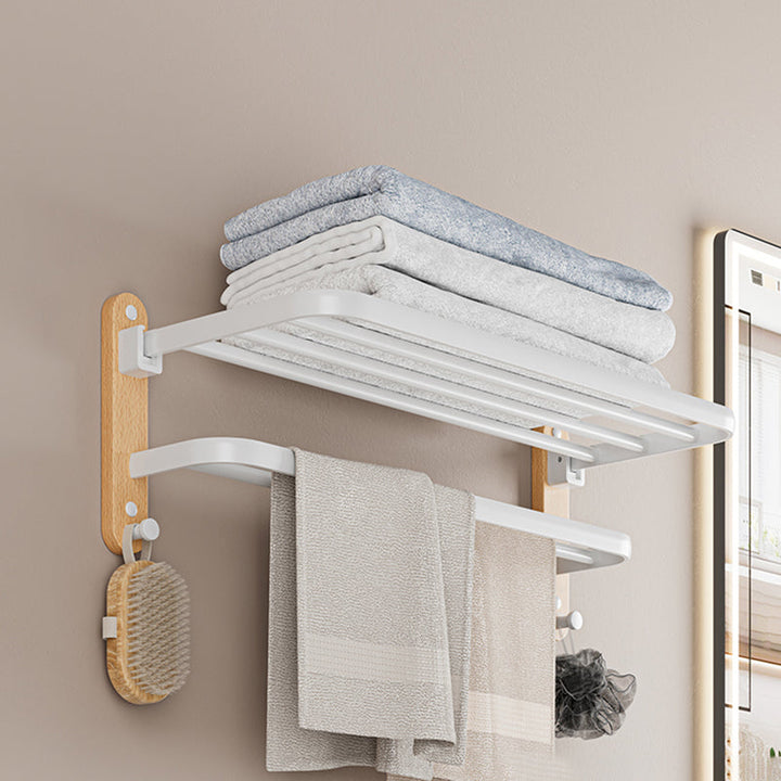 Lisslune | White Metal and Solid Wood Bathroom Accessories Hardware Set