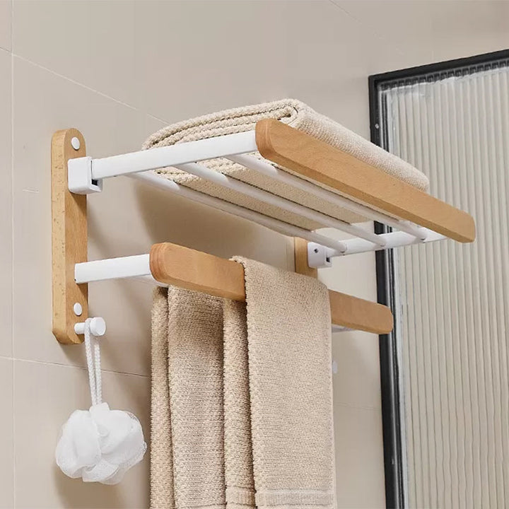 Lisslune | White Metal and Solid Wood Bathroom Accessories Hardware Set