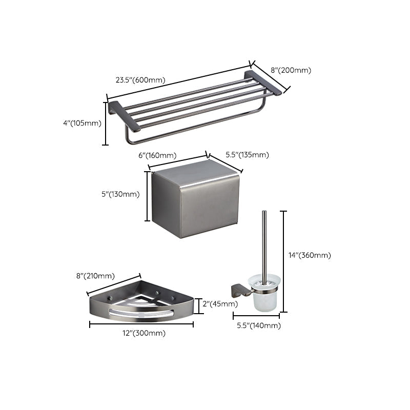 Lisslune | Gray traditional bathroom hardware set stainless steel bathroom accessory set