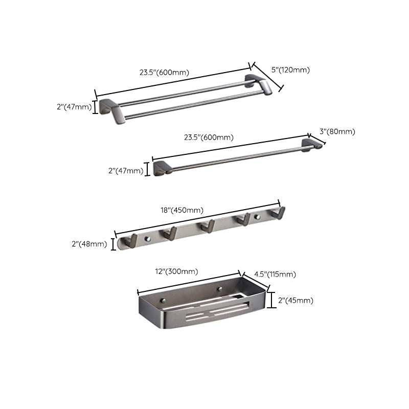 Lisslune | Gray traditional bathroom hardware set stainless steel bathroom accessory set