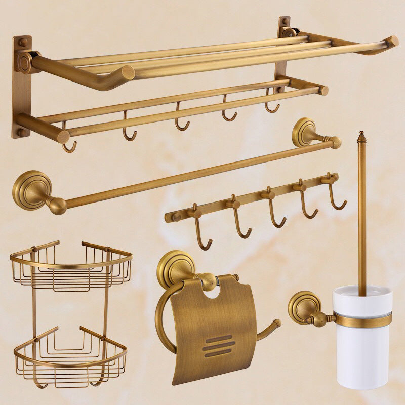Lisslune | 4-piece traditional bathroom accessory set Gold Brass bathroom accessory hardware set