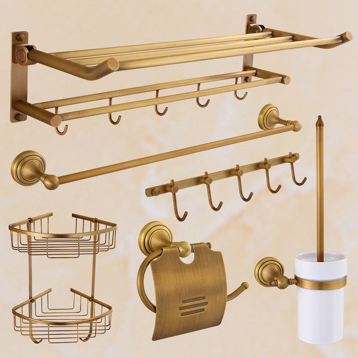 Lisslune | 4-piece traditional bathroom accessory set Gold Brass bathroom accessory hardware set